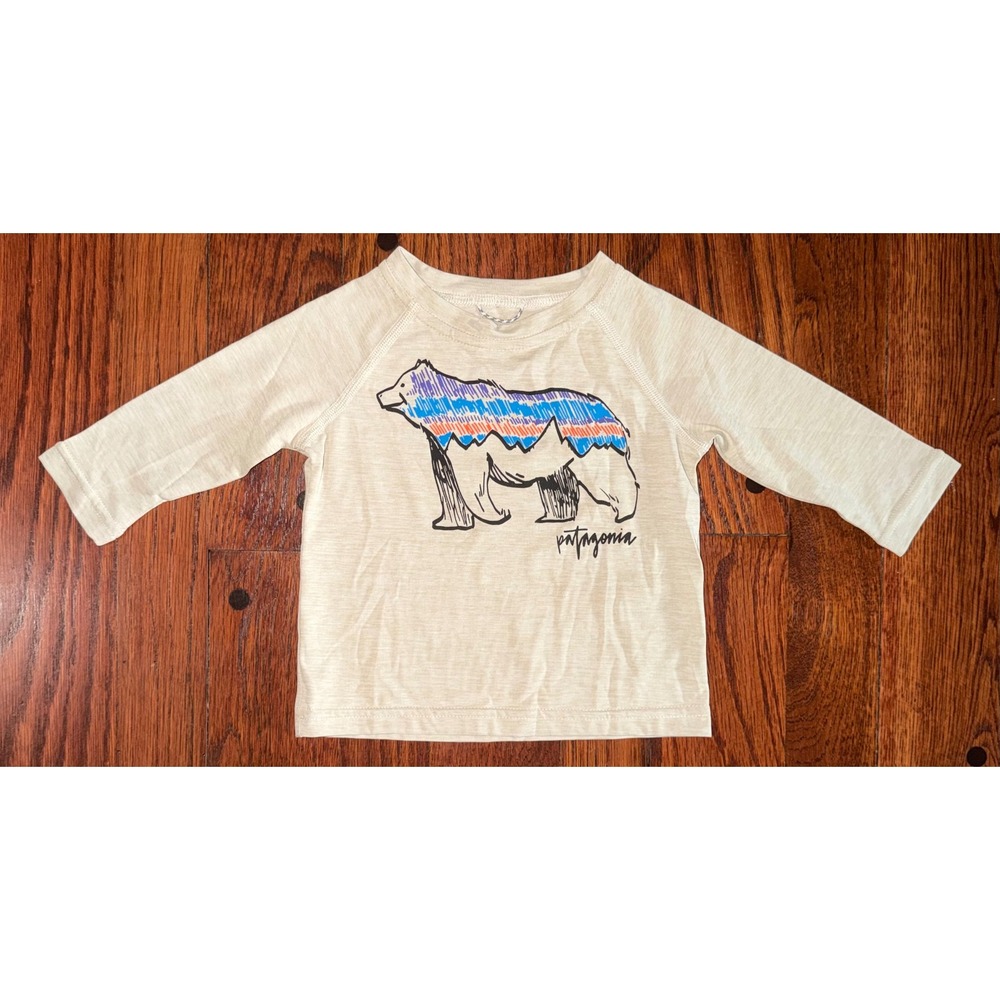 Patagonia Lightweight Long Sleeve Bear Logo Shirt 3-6M Hiking Infant
